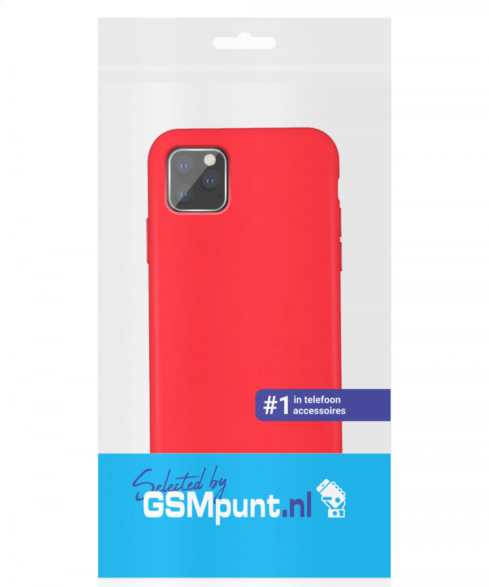 Apple iPhone 11 Pro Max Full Covered Siliconen Hoesje Rood afbeelding 8