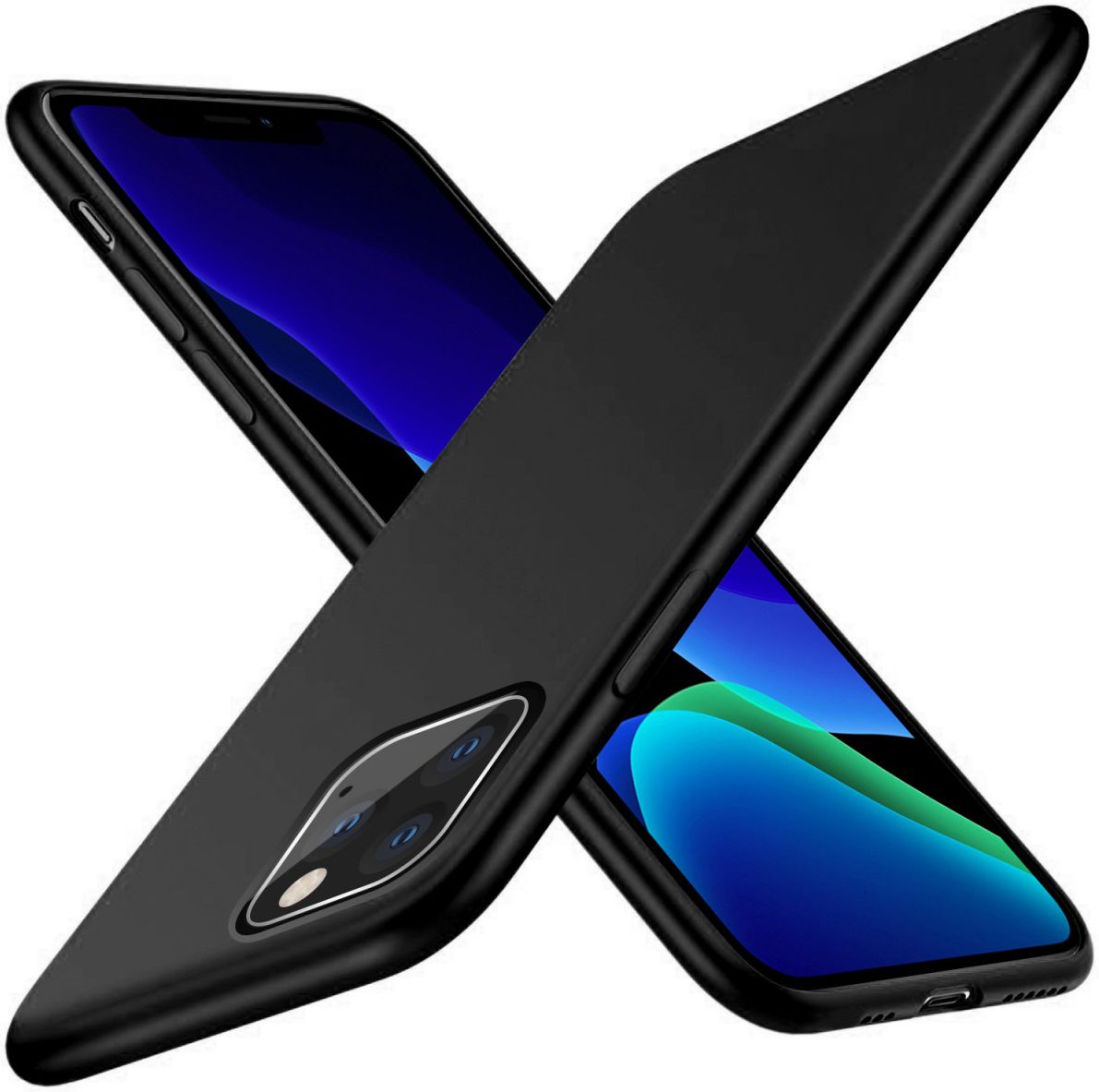 Apple iPhone 11 Pro Max Full Covered Siliconen Hoesje Zwart afbeelding 3