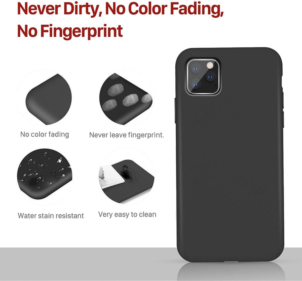 Apple iPhone 11 Pro Max Full Covered Siliconen Hoesje Zwart afbeelding 5