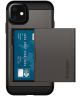 Spigen Slim Armor Card Holder Case Apple iPhone 11 Hoesje Gunmetal