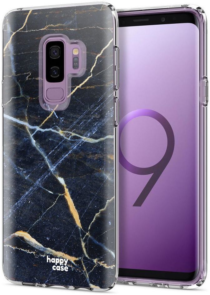 HappyCase Samsung Galaxy S9 Plus Flexibel TPU Hoesje Donker Marmer afbeelding 2