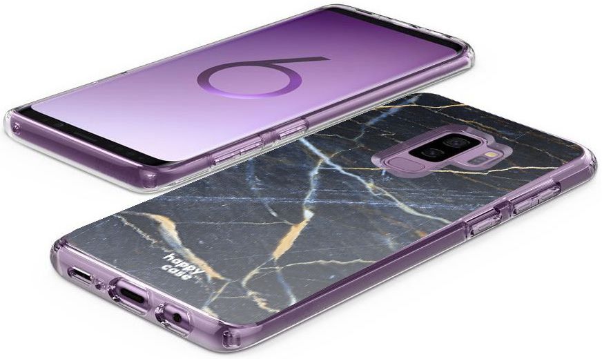 HappyCase Samsung Galaxy S9 Plus Flexibel TPU Hoesje Donker Marmer afbeelding 6