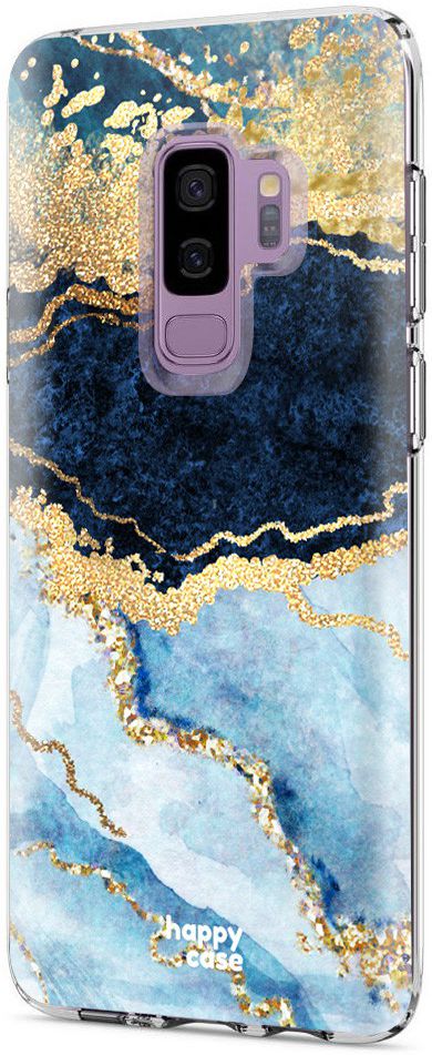 HappyCase Samsung Galaxy S9 Plus Flexibel TPU Hoesje Blauw Marmer afbeelding 6