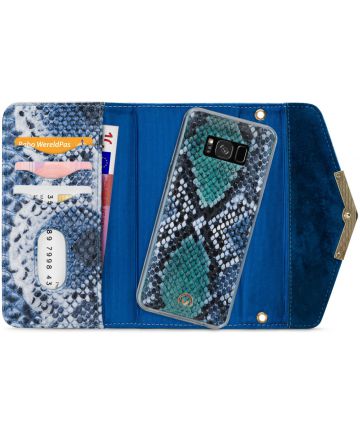 Mobilize Velvet Clutch Samsung Galaxy S8 Hoesje Royal Blue Snake Hoesjes