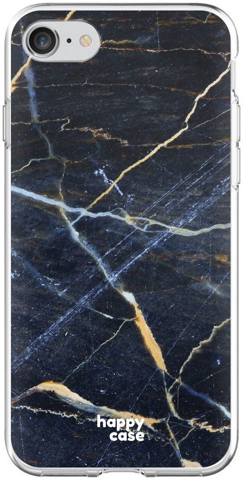 HappyCase Apple iPhone 8 Flexibel TPU Hoesje Donker Marmer Print afbeelding 1