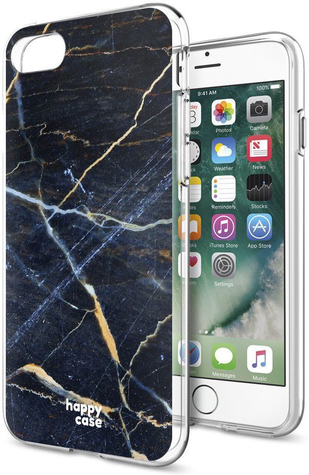 HappyCase Apple iPhone 8 Flexibel TPU Hoesje Donker Marmer Print afbeelding 5