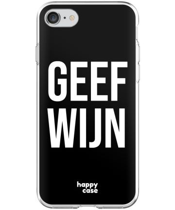 HappyCase Apple iPhone 8 Flexibel TPU Hoesje Geef Wijn Print Hoesjes