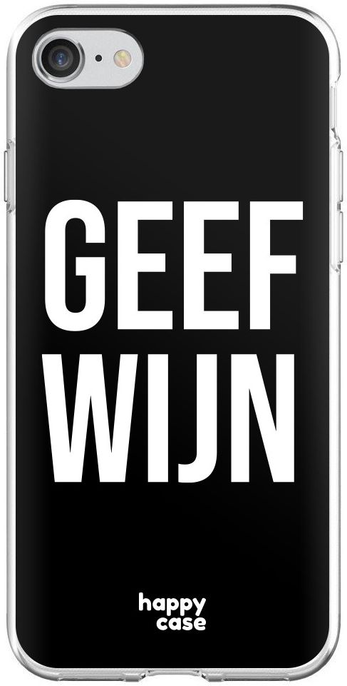 HappyCase Apple iPhone 8 Flexibel TPU Hoesje Geef Wijn Print afbeelding 1