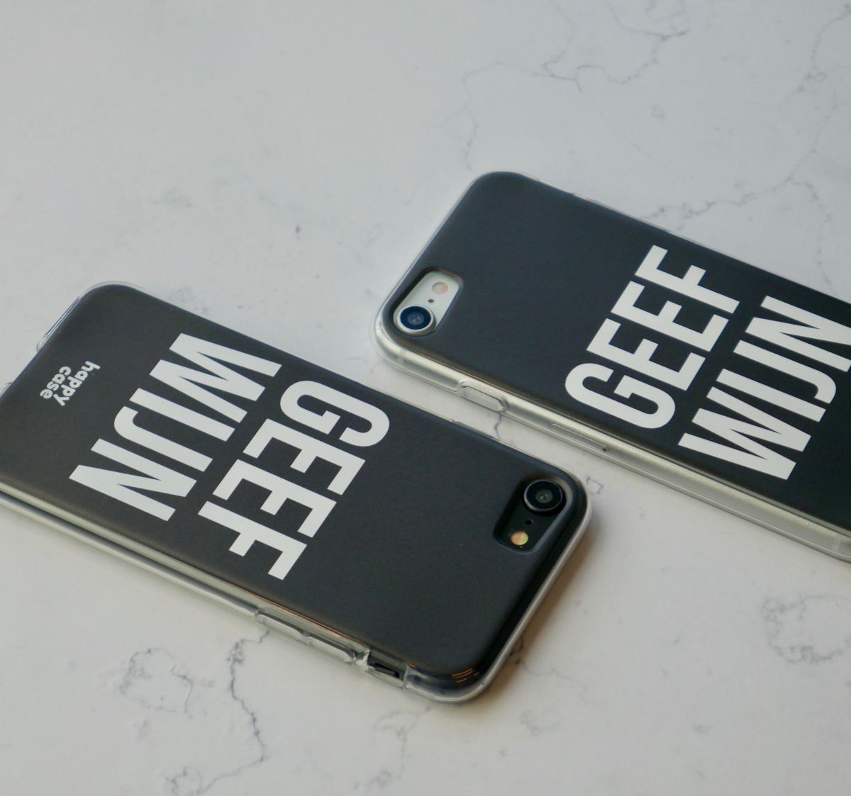 HappyCase Apple iPhone 8 Flexibel TPU Hoesje Geef Wijn Print afbeelding 3