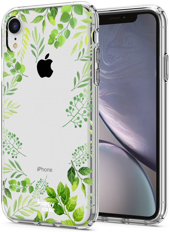 HappyCase Apple iPhone XR Hoesje Flexibel TPU Leaves Print afbeelding 2
