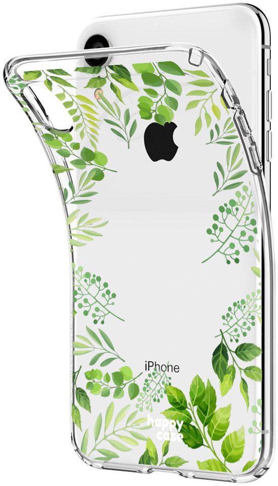 HappyCase Apple iPhone XR Hoesje Flexibel TPU Leaves Print afbeelding 5
