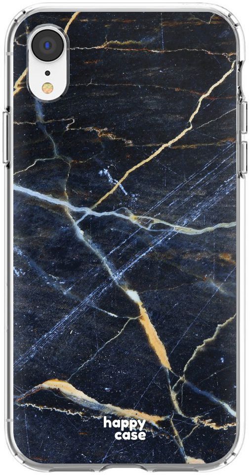 HappyCase Apple iPhone XR Hoesje Flexibel TPU Donker Marmer Print afbeelding 1