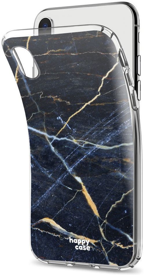 HappyCase Apple iPhone XS Flexibel TPU Hoesje Donker Marmer Print afbeelding 6
