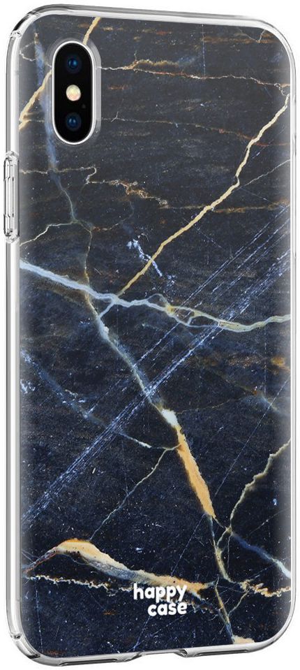 HappyCase Apple iPhone XS Flexibel TPU Hoesje Donker Marmer Print afbeelding 7