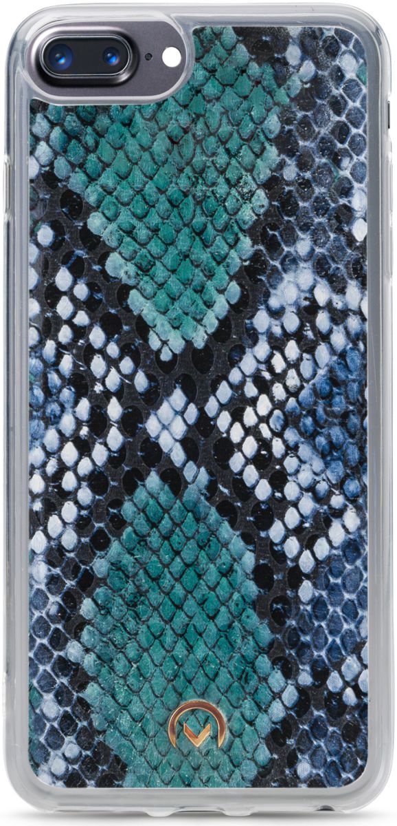 Mobilize Velvet Clutch Apple iPhone 8 / 7 / 6 Plus Hoesje Blue Snake afbeelding 3