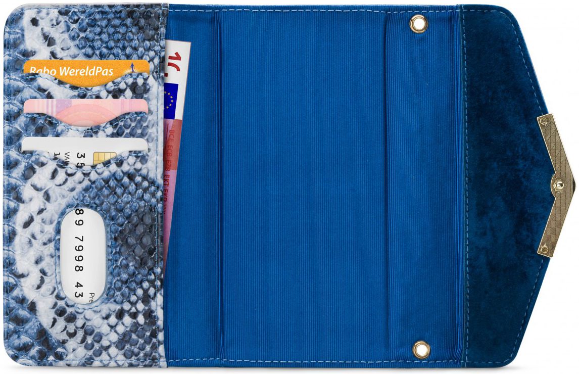 Mobilize Velvet Clutch Apple iPhone 8 / 7 / 6 Plus Hoesje Blue Snake afbeelding 4