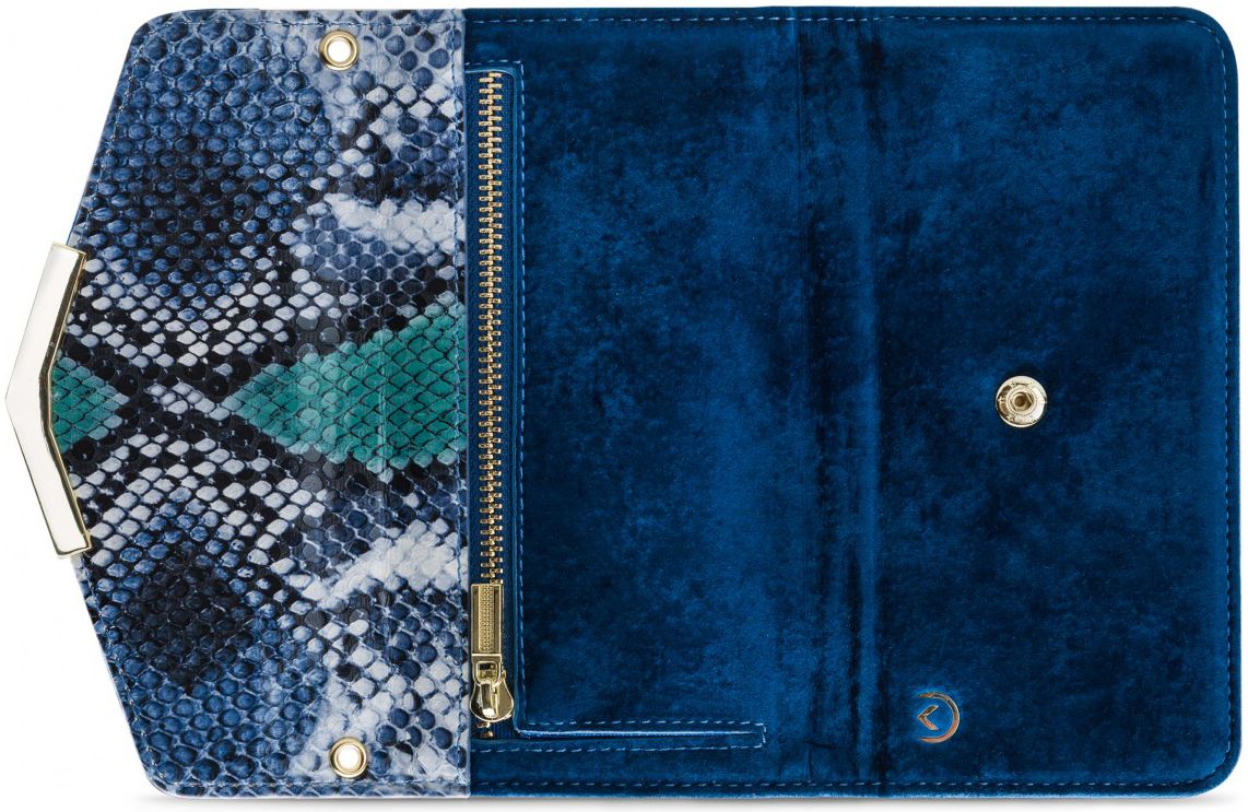 Mobilize Velvet Clutch Apple iPhone 8 / 7 / 6 Plus Hoesje Blue Snake afbeelding 5