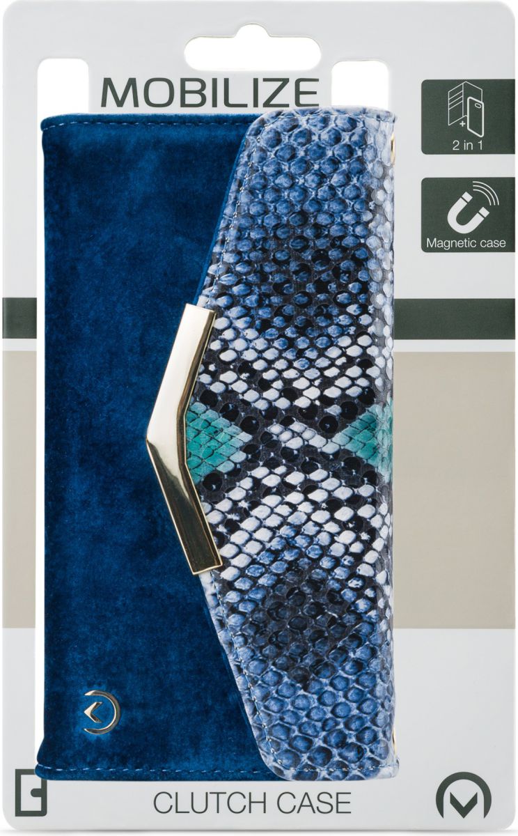 Mobilize Velvet Clutch Apple iPhone 8 / 7 / 6 Plus Hoesje Blue Snake afbeelding 7
