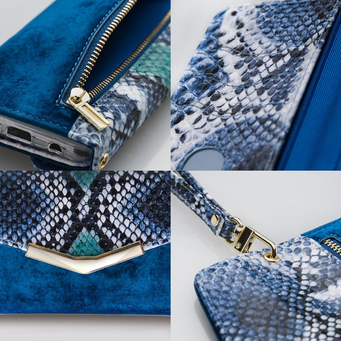 Mobilize Velvet Clutch Apple iPhone 8 / 7 / 6 Plus Hoesje Blue Snake afbeelding 8