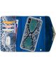 Mobilize Velvet Clutch Apple iPhone XS / X Hoesje Royal Blue Snake