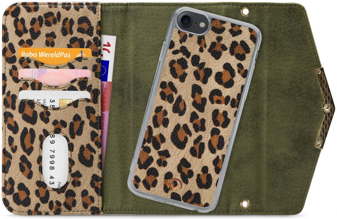 Mobilize Velvet Clutch Apple iPhone SE 2020 / 8 / 7 Hoesje Luipaard afbeelding 1