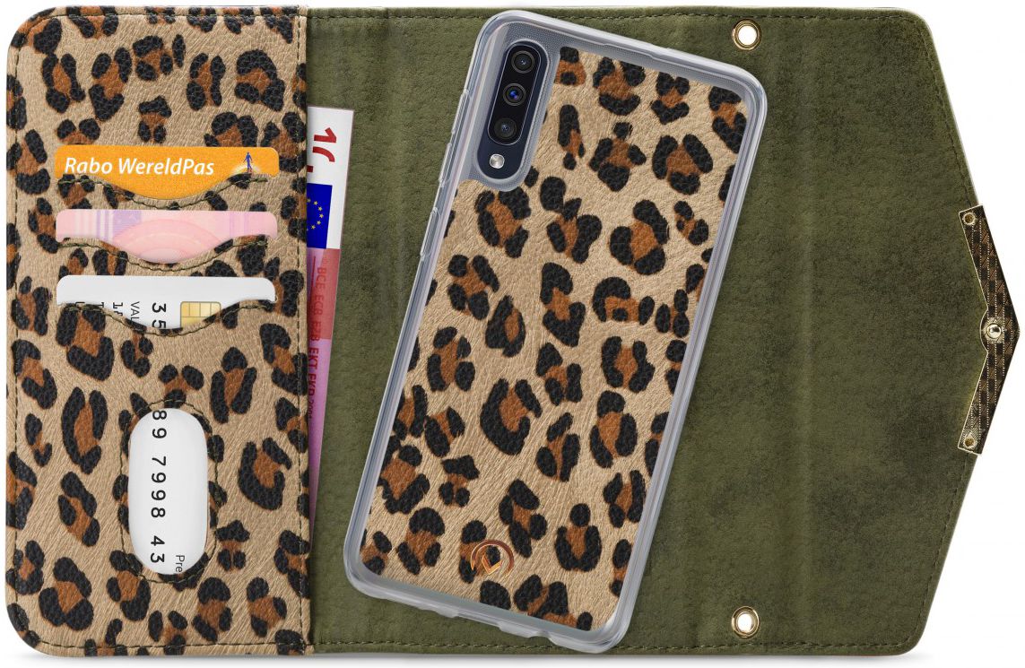 Mobilize Velvet Clutch Samsung Galaxy A50 Hoesje Green Leopard afbeelding 1