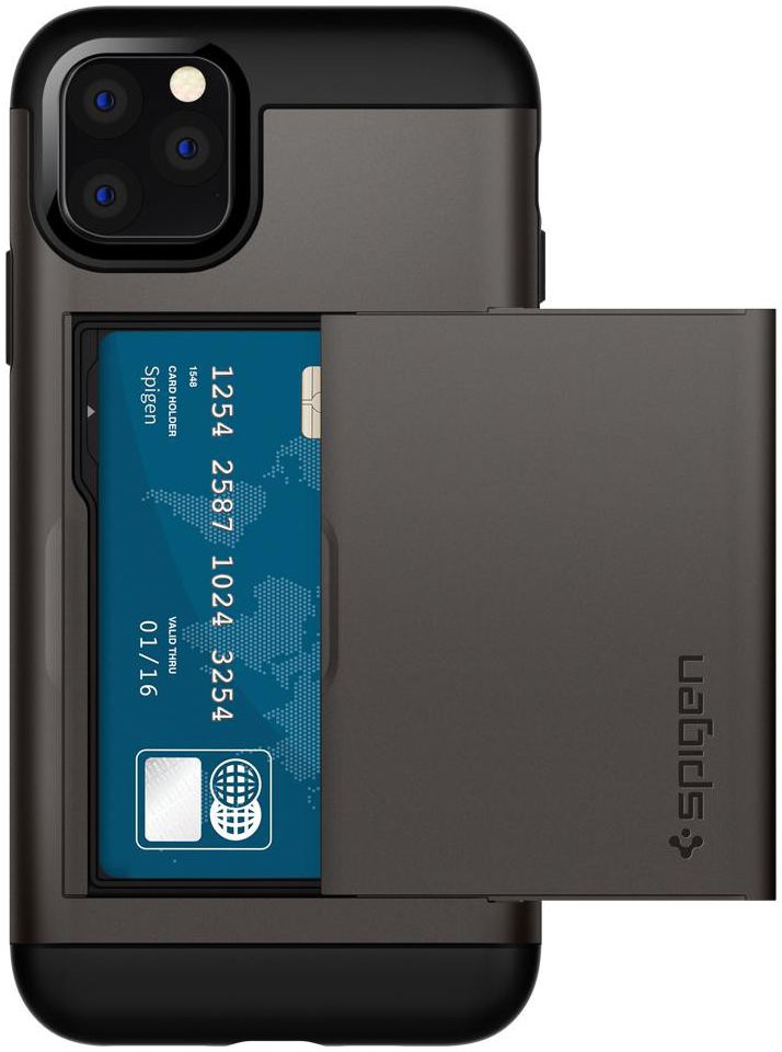 Spigen Slim Armor Card Holder Case Apple iPhone 11 Pro Hoesje Gunmetal afbeelding 2