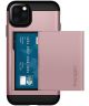 Spigen Slim Armor Card Holder Case Apple iPhone 11 Pro Roze Goud