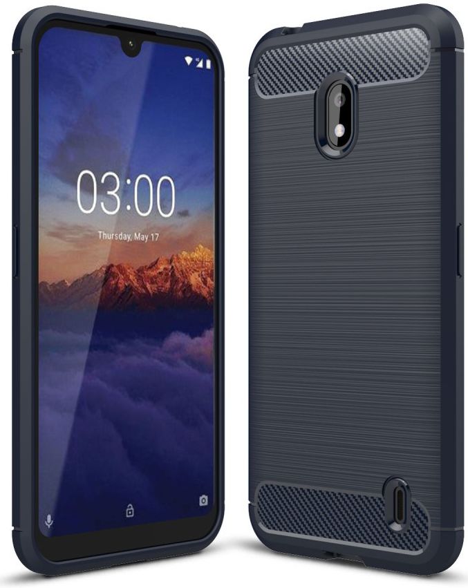 Nokia 2.2 Geborsteld TPU Hoesje Blauw afbeelding 1