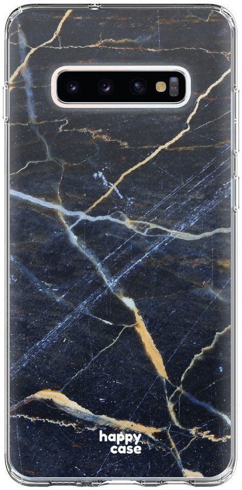 HappyCase Galaxy S10 Plus Flexibel TPU Hoesje Donker Marmer Print afbeelding 1
