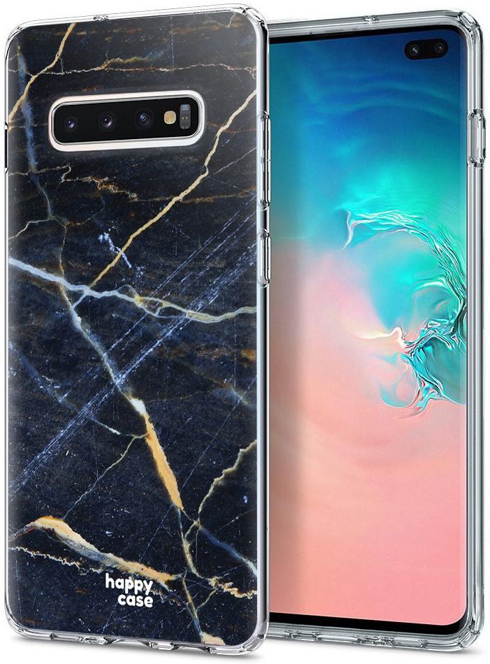 HappyCase Galaxy S10 Plus Flexibel TPU Hoesje Donker Marmer Print afbeelding 2