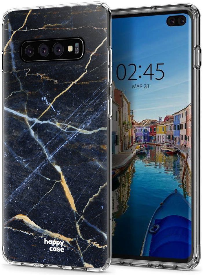 HappyCase Galaxy S10 Plus Flexibel TPU Hoesje Donker Marmer Print afbeelding 6