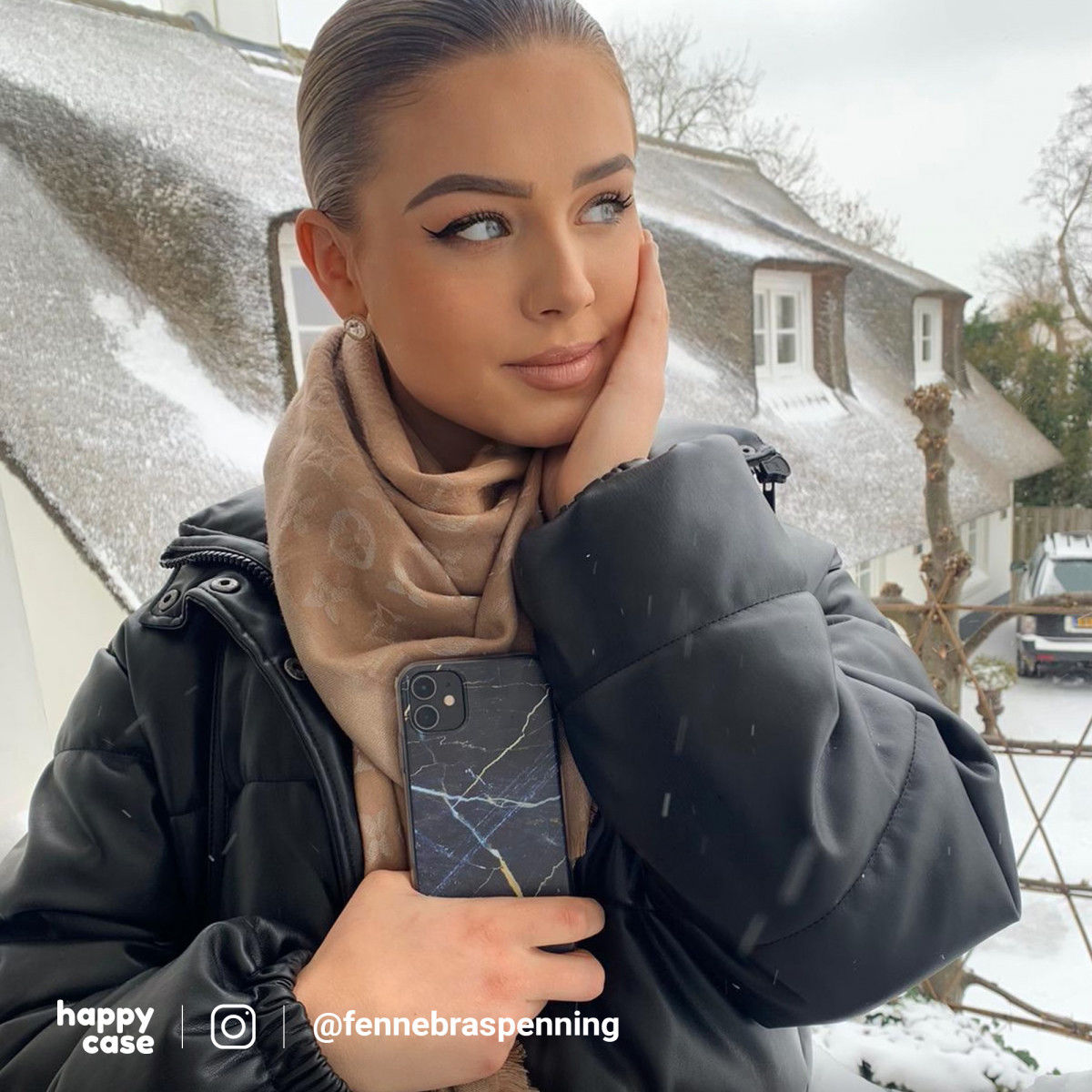 HappyCase Galaxy S10 Plus Flexibel TPU Hoesje Donker Marmer Print afbeelding 3