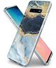 HappyCase Galaxy S10 Plus Flexibel TPU Hoesje Blauw Marmer Print