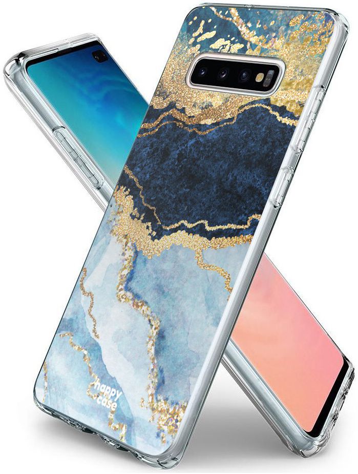 HappyCase Galaxy S10 Plus Flexibel TPU Hoesje Blauw Marmer Print afbeelding 6