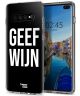 HappyCase Galaxy S10 Plus Flexibel TPU Hoesje Geef Wijn Print