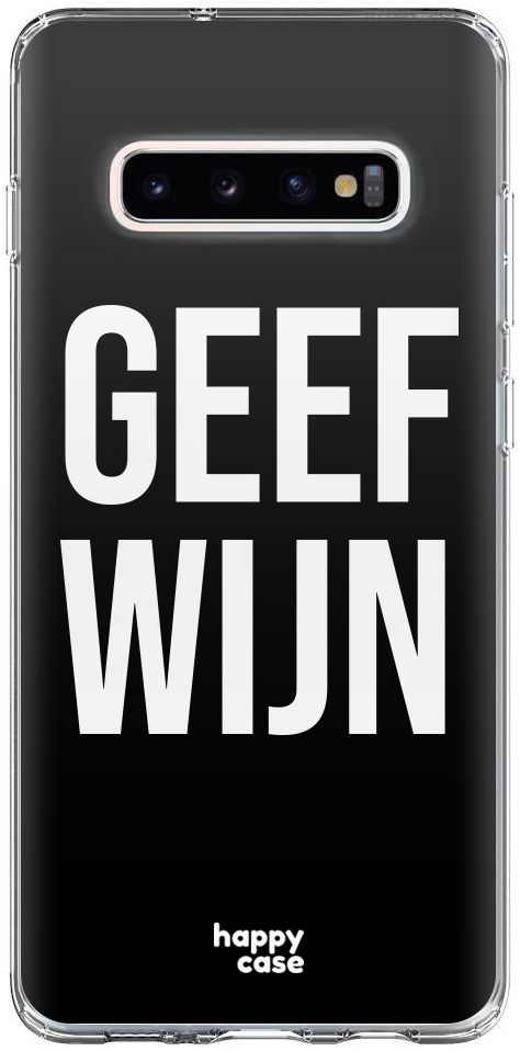 HappyCase Galaxy S10 Plus Flexibel TPU Hoesje Geef Wijn Print afbeelding 1