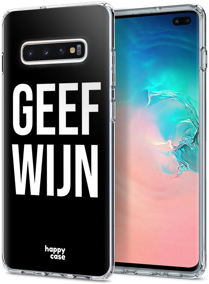 HappyCase Galaxy S10 Plus Flexibel TPU Hoesje Geef Wijn Print afbeelding 2