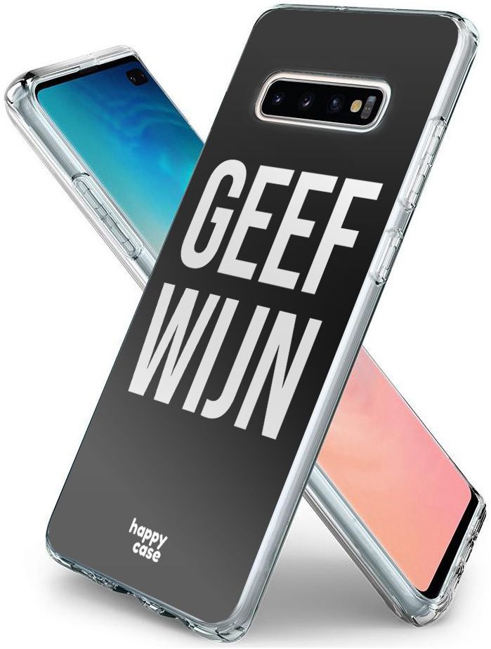 HappyCase Galaxy S10 Plus Flexibel TPU Hoesje Geef Wijn Print afbeelding 3