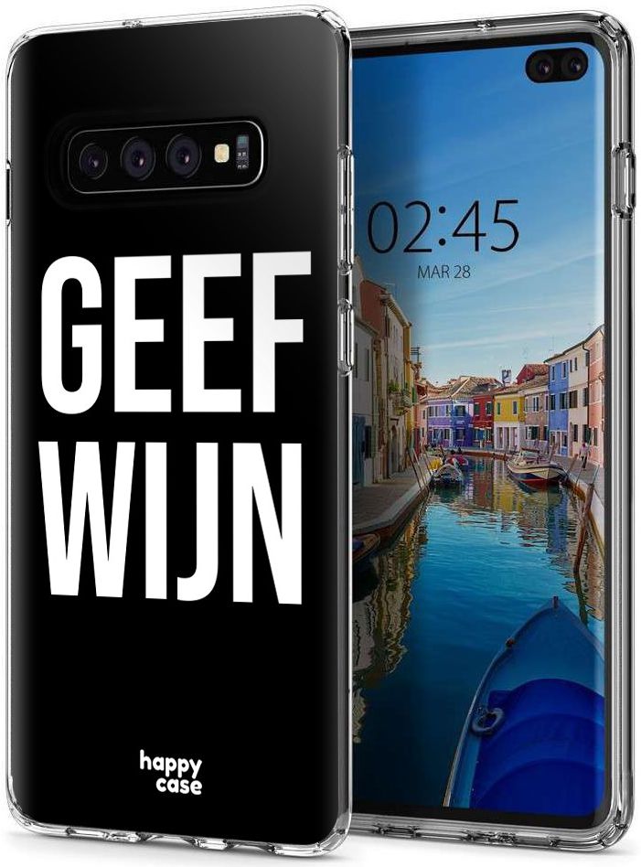 HappyCase Galaxy S10 Plus Flexibel TPU Hoesje Geef Wijn Print afbeelding 4