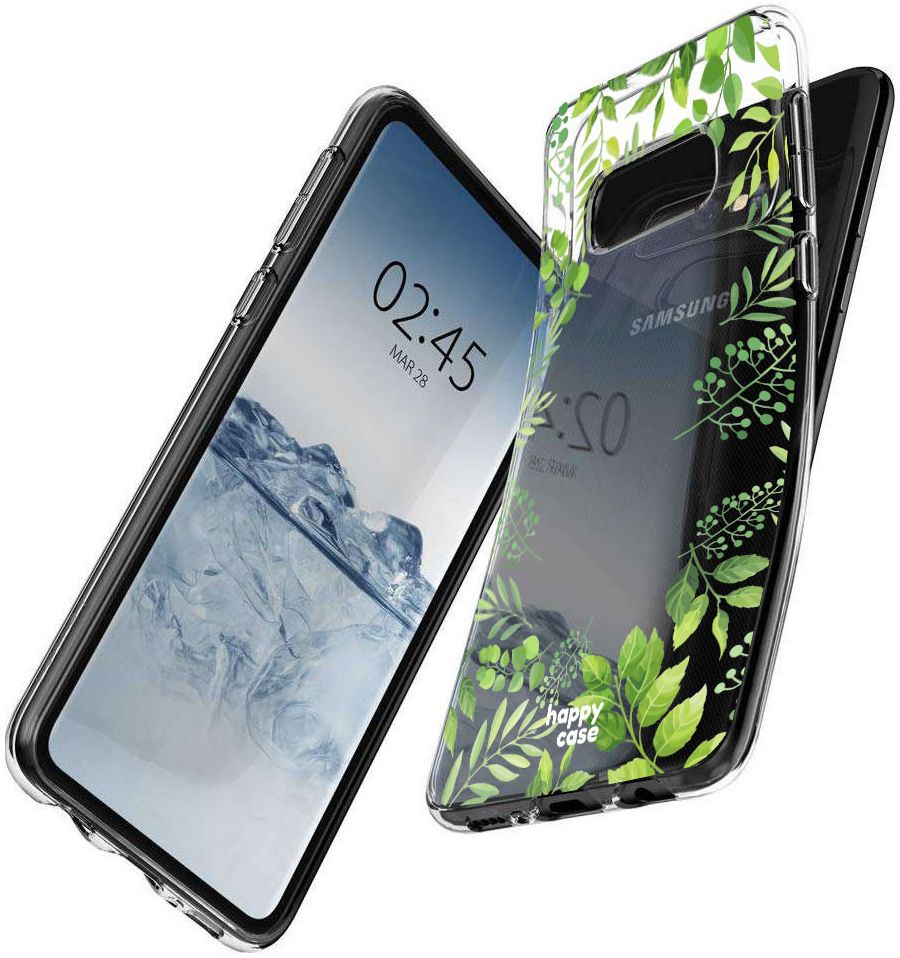 HappyCase Galaxy S10E Flexibel TPU Hoesje Leaves Print afbeelding 5