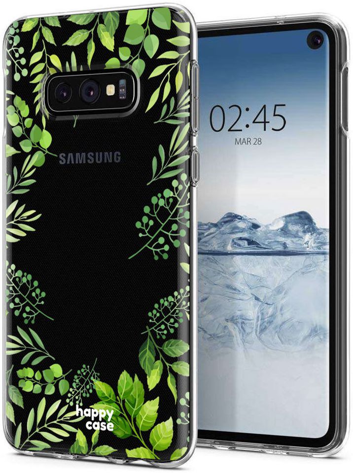HappyCase Galaxy S10E Flexibel TPU Hoesje Leaves Print afbeelding 2