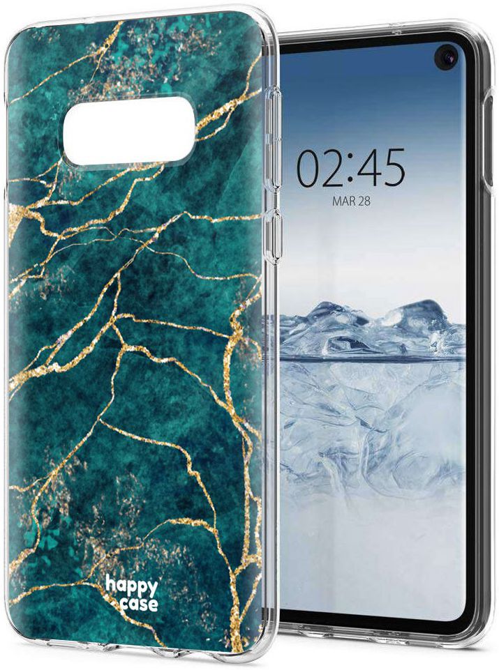 HappyCase Galaxy S10E Flexibel TPU Hoesje Aqua Marmer Print afbeelding 6