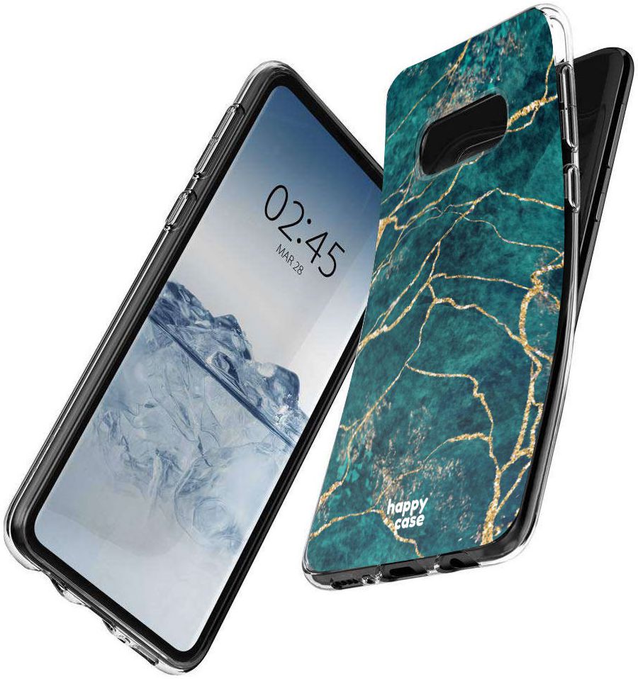HappyCase Galaxy S10E Flexibel TPU Hoesje Aqua Marmer Print afbeelding 5
