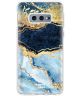 HappyCase Galaxy S10E Flexibel TPU Hoesje Blauw Marmer Print