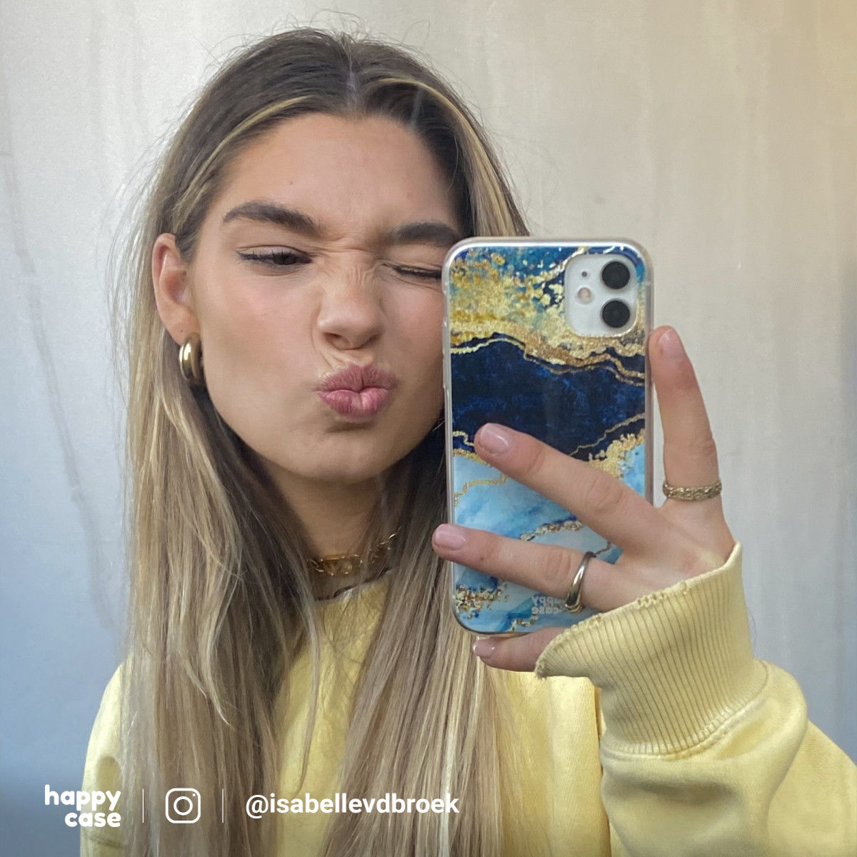 HappyCase Galaxy S10E Flexibel TPU Hoesje Blauw Marmer Print afbeelding 4