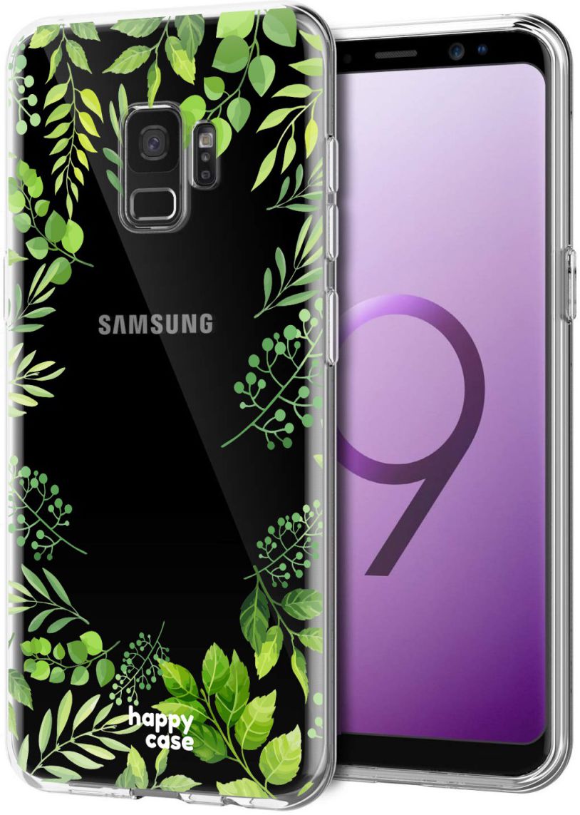 HappyCase Galaxy S9 Flexibel TPU Hoesje Leaves Print afbeelding 2