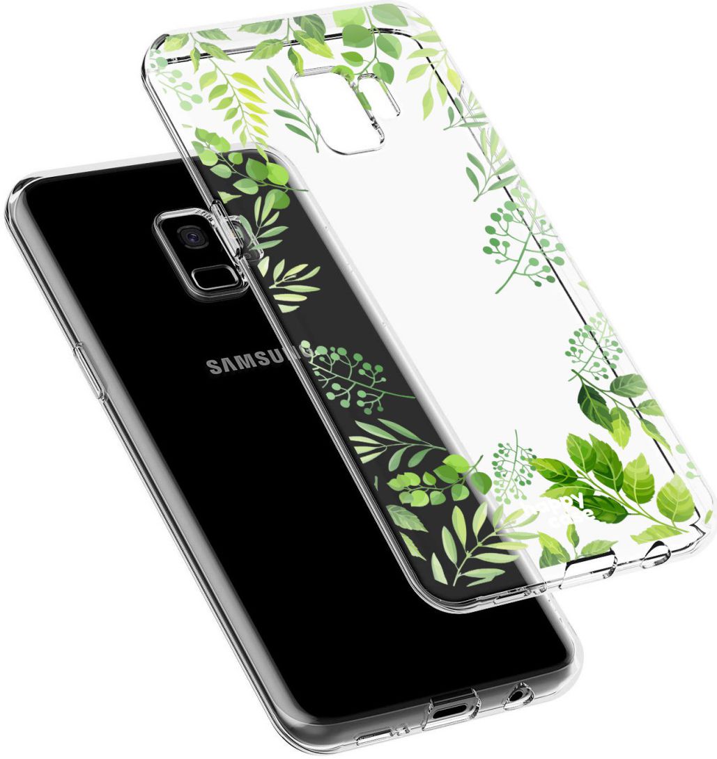 HappyCase Galaxy S9 Flexibel TPU Hoesje Leaves Print afbeelding 4