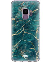 HappyCase Galaxy S9 Flexibel TPU Hoesje Aqua Marmer Print