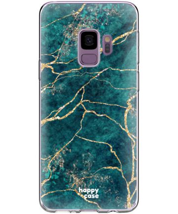 HappyCase Galaxy S9 Flexibel TPU Hoesje Aqua Marmer Print Hoesjes